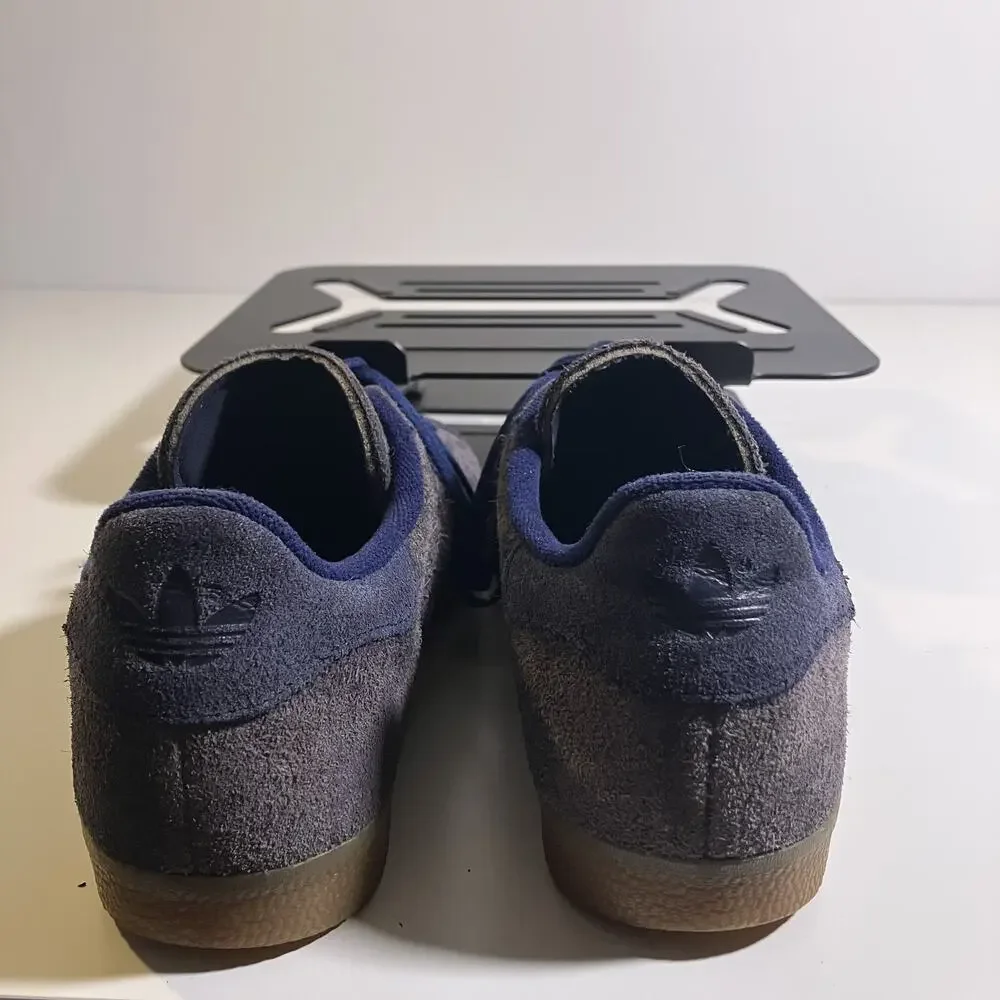 Adidas Gazelle Shoes Mens Size 7.5 Blue Suede Classic Low Top Sneakers‎ Gum Sole